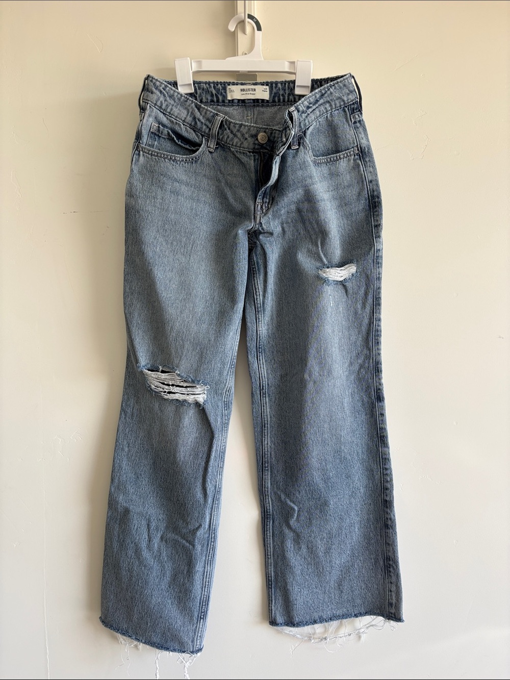 Hollister Light Blue Distressed Boyfriend Jeans